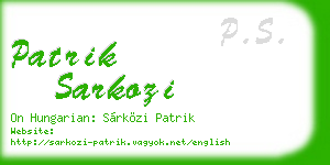 patrik sarkozi business card